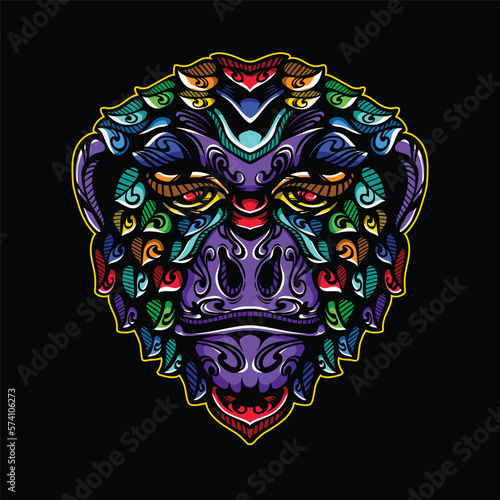 lolipop colorful decorative monkey pattern mascot