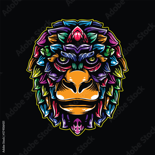 lolipop colorful decorative monkey pattern mascot