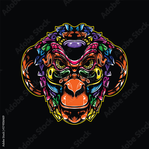 lolipop colorful decorative monkey pattern mascot