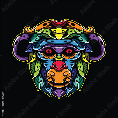 lolipop colorful decorative monkey pattern mascot