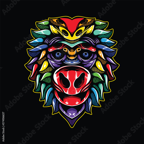 lolipop colorful decorative monkey pattern mascot