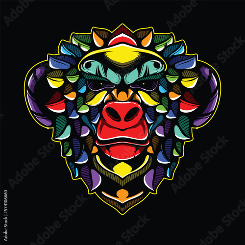 lolipop colorful decorative monkey pattern mascot