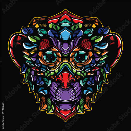 lolipop colorful decorative monkey pattern mascot