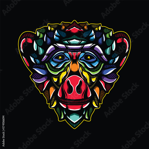 lolipop colorful decorative monkey pattern mascot