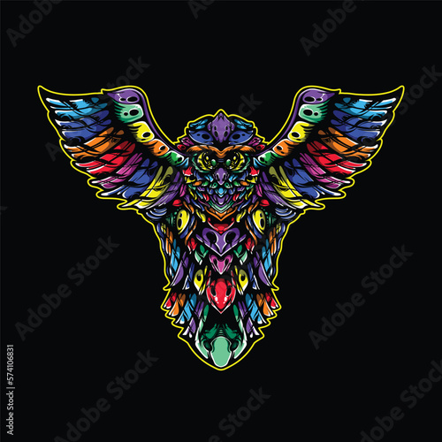 lolipop colorful decorative owl pattern mascot