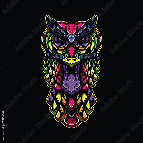 lolipop colorful decorative owl pattern mascot