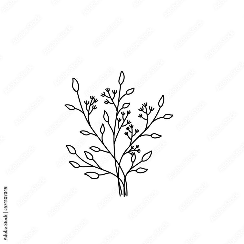 Illustration of flower line art vector