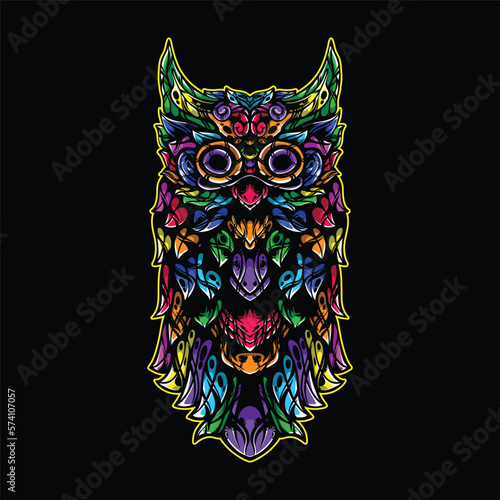lolipop colorful decorative owl pattern mascot