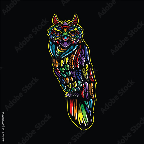 lolipop colorful decorative owl pattern mascot