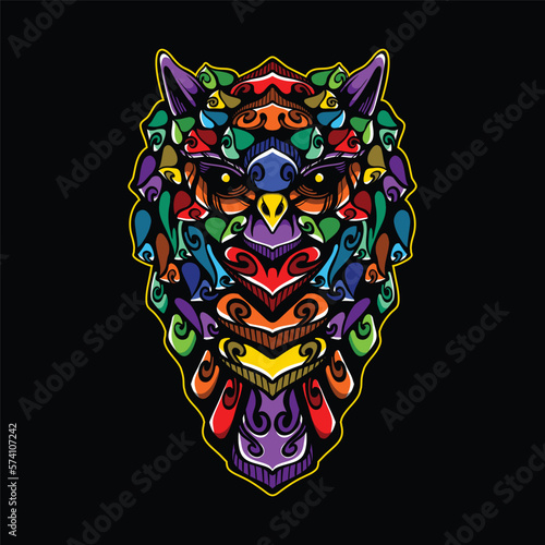 lolipop colorful decorative owl pattern mascot