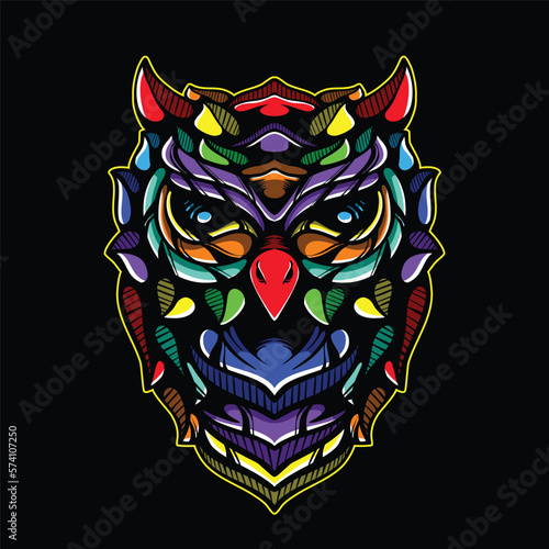 lolipop colorful decorative owl pattern mascot
