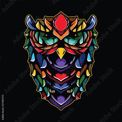lolipop colorful decorative owl pattern mascot