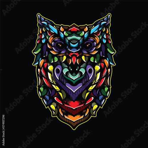lolipop colorful decorative owl pattern mascot
