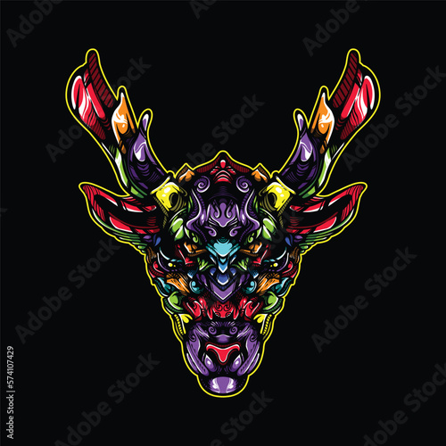 lolipop colorful decorative reindeer pattern mascot