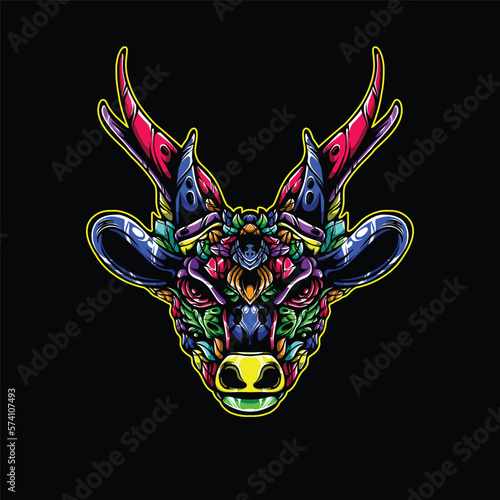 lolipop colorful decorative reindeer pattern mascot