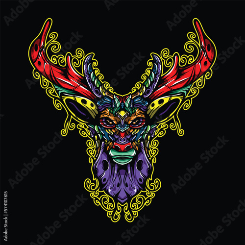 lolipop colorful decorative reindeer pattern mascot