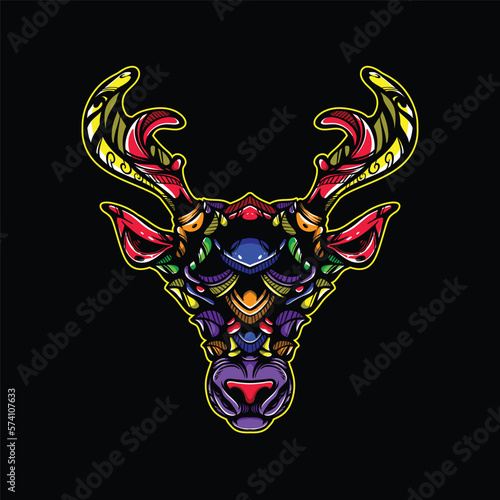 lolipop colorful decorative reindeer pattern mascot