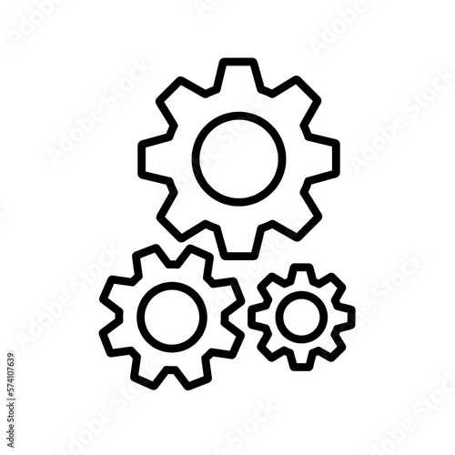 Gear icon illustration isolated vector sign symbol on white background