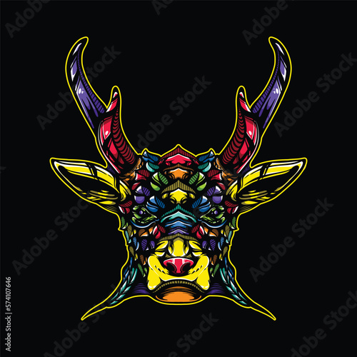 lolipop colorful decorative reindeer pattern mascot