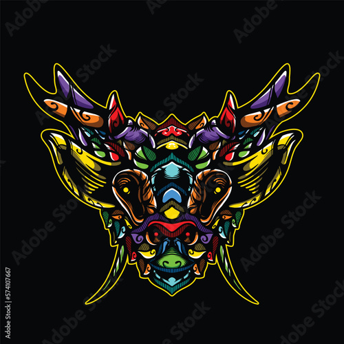 lolipop colorful decorative reindeer pattern mascot