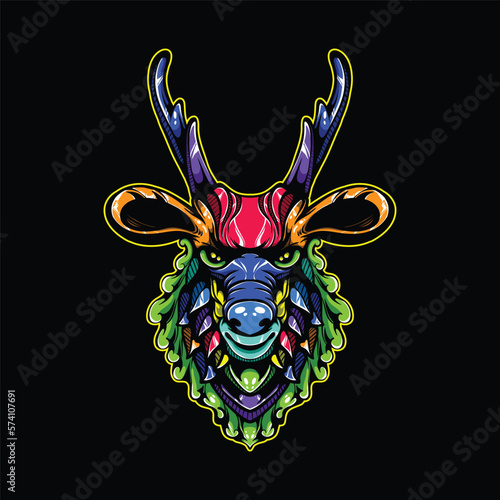 lolipop colorful decorative reindeer pattern mascot
