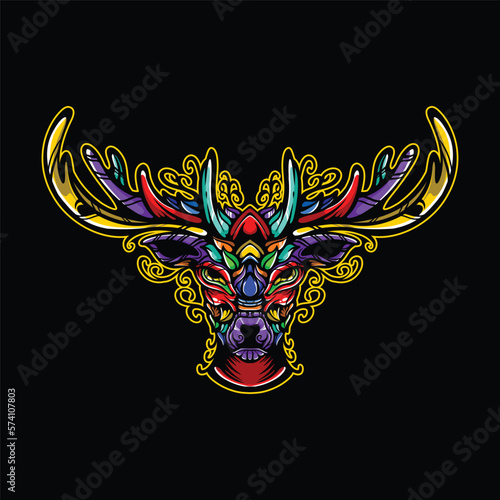 lolipop colorful decorative reindeer pattern mascot