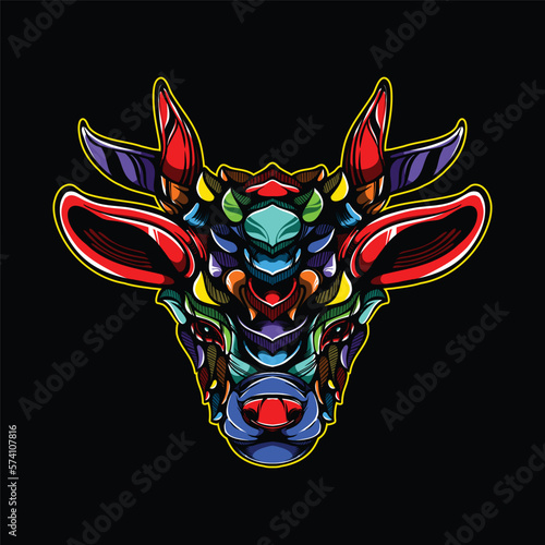lolipop colorful decorative reindeer pattern mascot