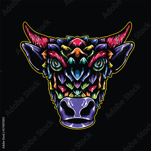 lolipop colorful decorative cow pattern mascot