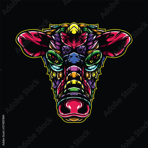 lolipop colorful decorative cow pattern mascot