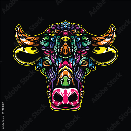lolipop colorful decorative cow pattern mascot