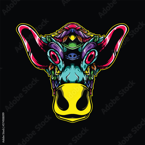 lolipop colorful decorative cow pattern mascot