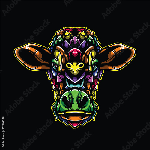 lolipop colorful decorative cow pattern mascot