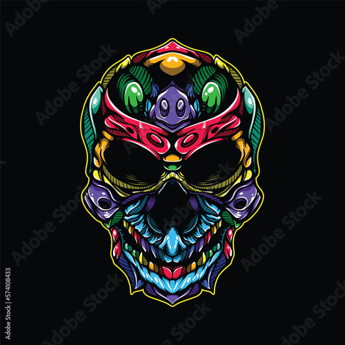 lolipop colorful decorative skull pattern mascot