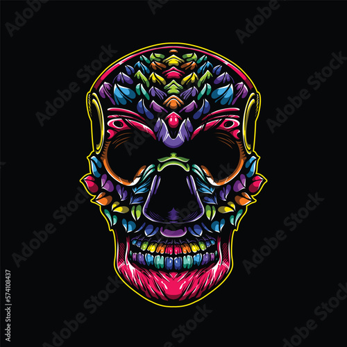lolipop colorful decorative skull pattern mascot