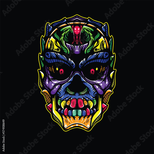 lolipop colorful decorative skull pattern mascot