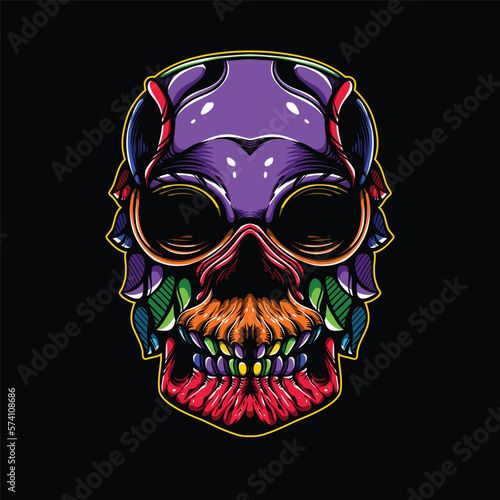 lolipop colorful decorative skull pattern mascot