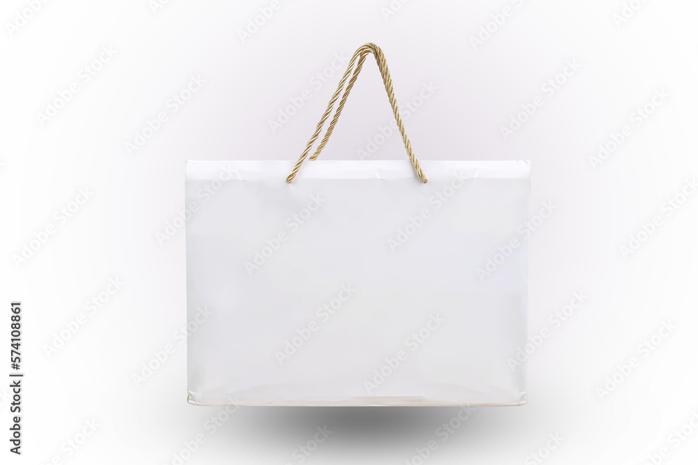 White cardboard shopping bag isolated on white background for ...