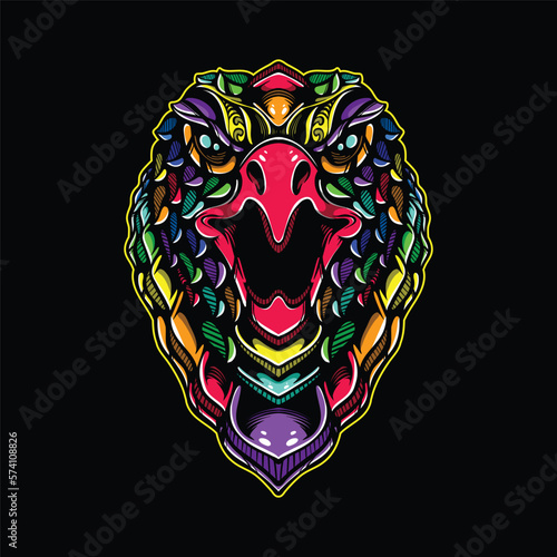 lolipop colorful decorative eagle pattern mascot