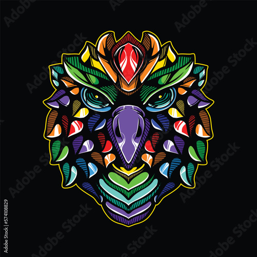 lolipop colorful decorative eagle pattern mascot