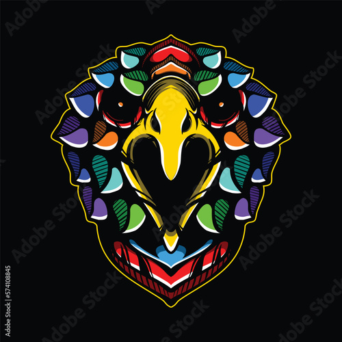 lolipop colorful decorative eagle pattern mascot