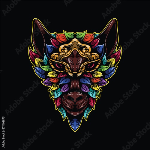 lolipop colorful decorative wolf pattern mascot