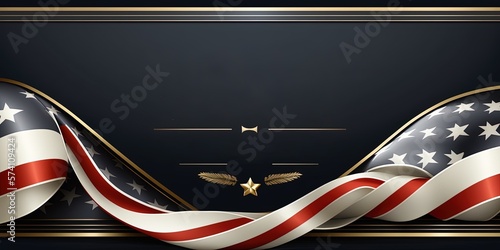 Luxury Memorial Day banner whit copy space, USA Veterans day background, Template for horizontal banner, Veteran's day poster. space for text. by ai generative photo