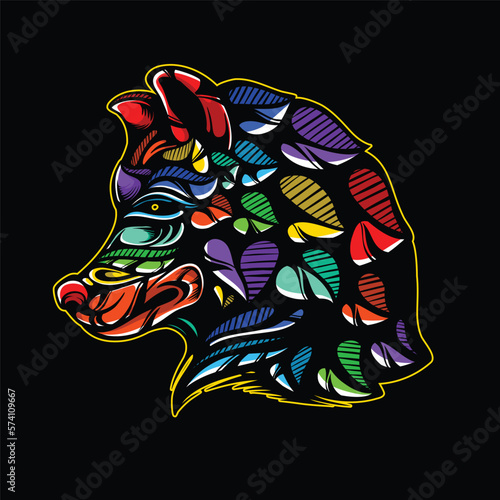 lolipop colorful decorative wolf pattern mascot