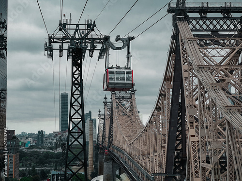 Roosevelt Cable Car Tram by Queensborough Bridge on The Way to Roosevelt Island  photo