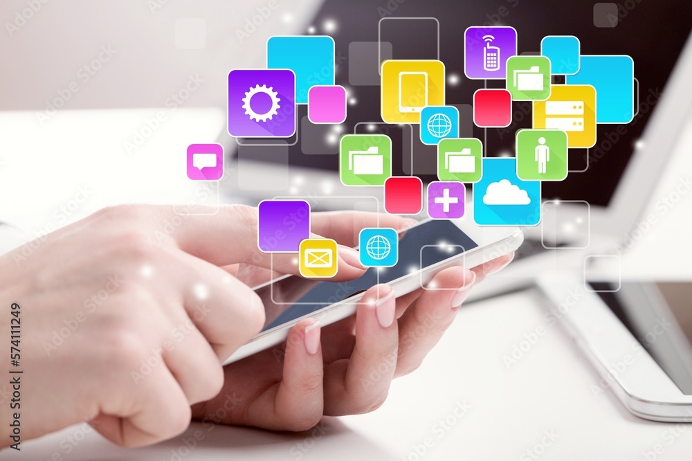 Digital marketing concepts, person works with infographic Digital marketing concepts, person works with infographic
