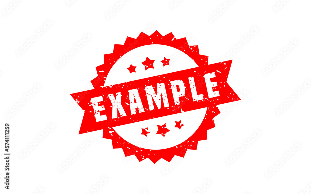 EXAMPLE rubber stamp with grunge style on white background EXAMPLE rubber stamp with grunge style on white background