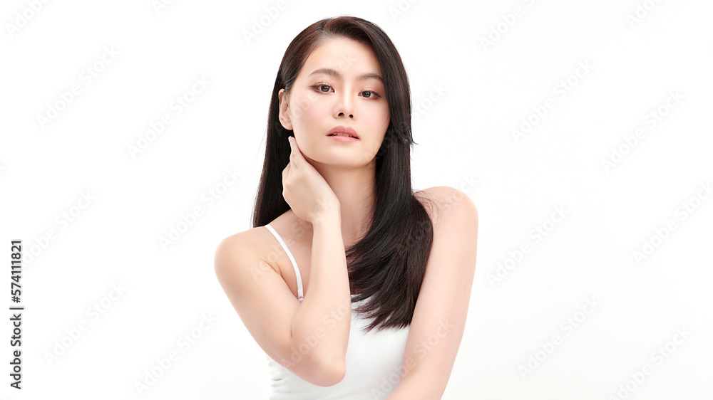 Beautiful young asian woman with clean fresh skin on white background, Face care, Facial treatment, Cosmetology, beauty and spa, Asian women portrait. Beautiful young asian woman with clean fresh skin on white background, Face care, Facial treatment, Cosmetology, beauty and spa, Asian women portrait.