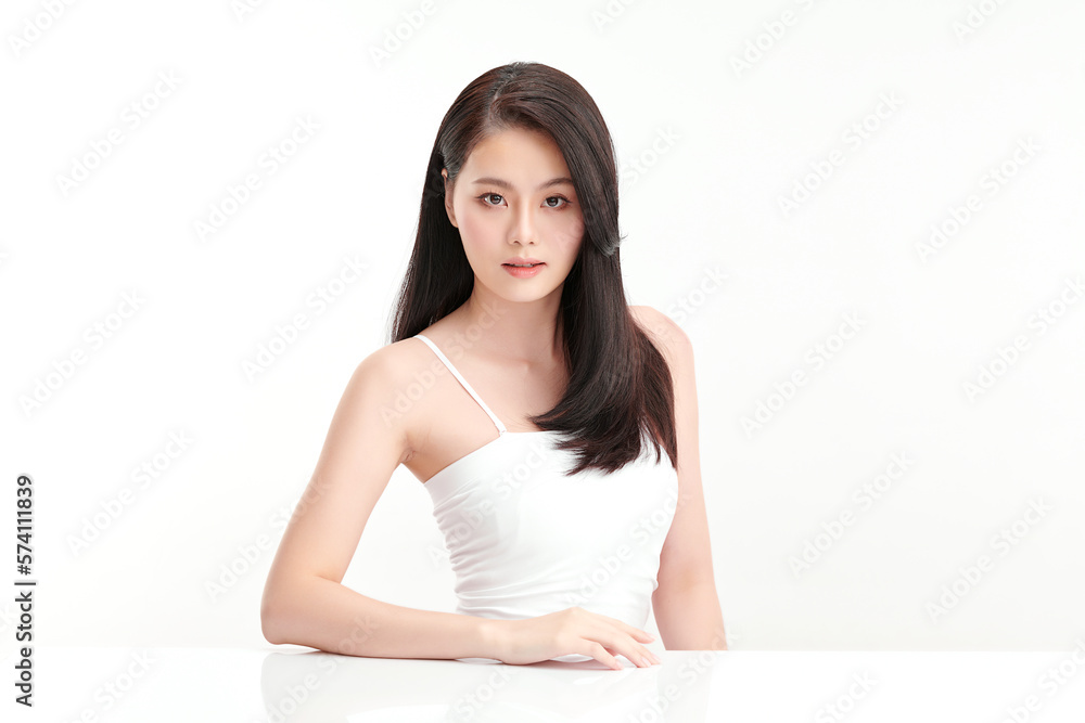 Beautiful young asian woman with clean fresh skin on white background, Face care, Facial treatment, Cosmetology, beauty and spa, Asian women portrait. Beautiful young asian woman with clean fresh skin on white background, Face care, Facial treatment, Cosmetology, beauty and spa, Asian women portrait.