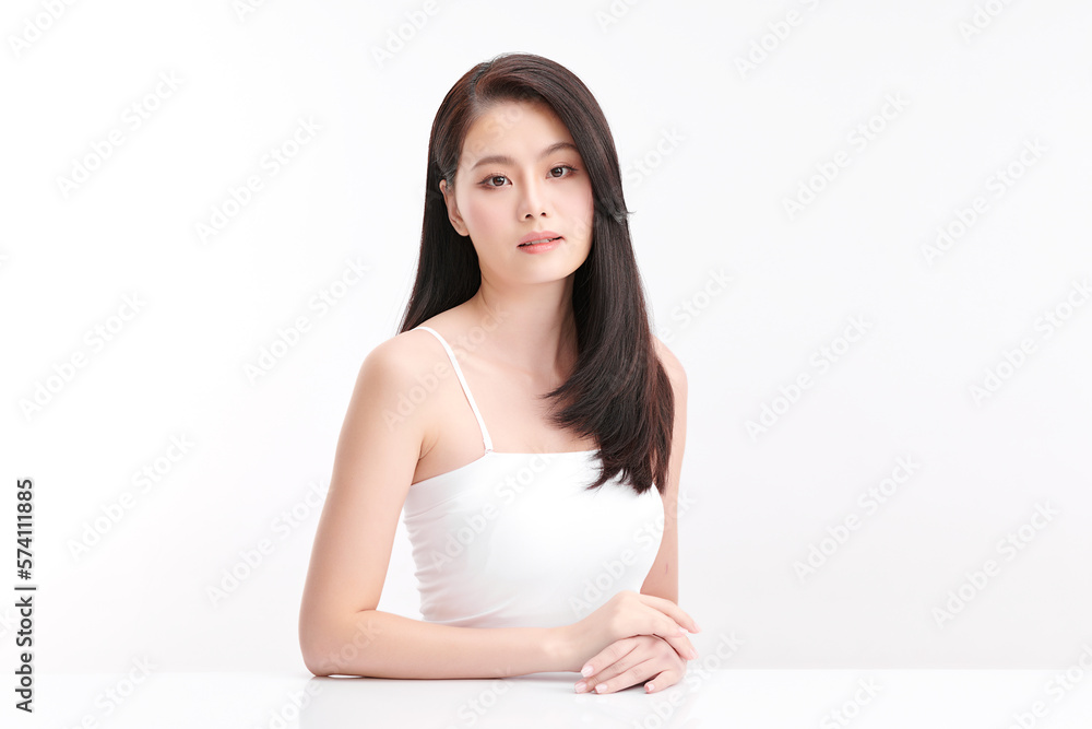 Beautiful young asian woman with clean fresh skin on white background, Face care, Facial treatment, Cosmetology, beauty and spa, Asian women portrait. Beautiful young asian woman with clean fresh skin on white background, Face care, Facial treatment, Cosmetology, beauty and spa, Asian women portrait.