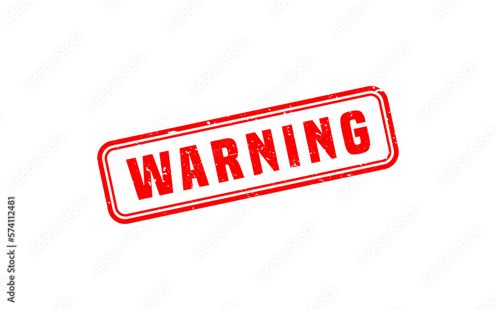 WARNING rubber stamp with grunge style on white background WARNING rubber stamp with grunge style on white background